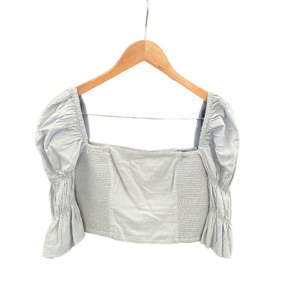 Urban Outfitters Grey Cropped Top - Women’s Size Small, Elbow-Length Sleeves & S